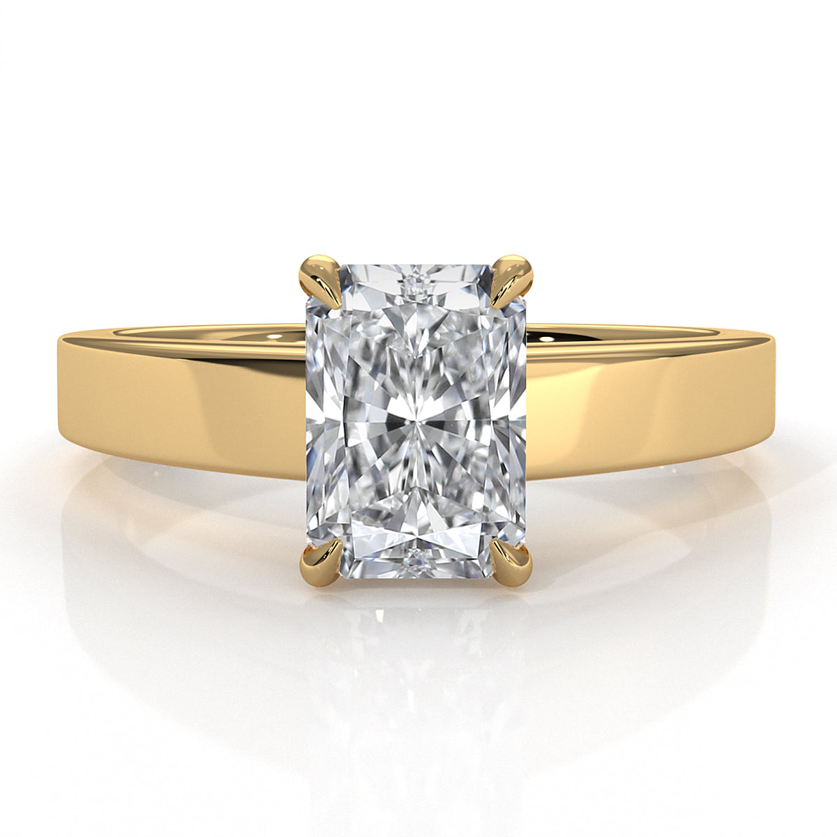 3.5mm Cathedral Style Flat Edge Solitaire Lab Grown Diamond IGI Certified Engagement Ring 4g Setting 1.00 Ctw.